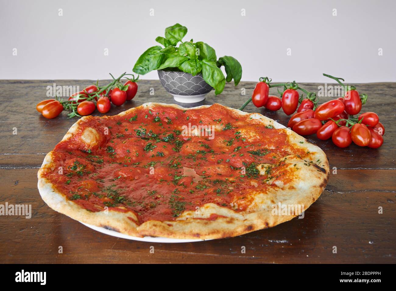 Pizza italienisches Essen Gourmet pomodoro margherita Stockfoto