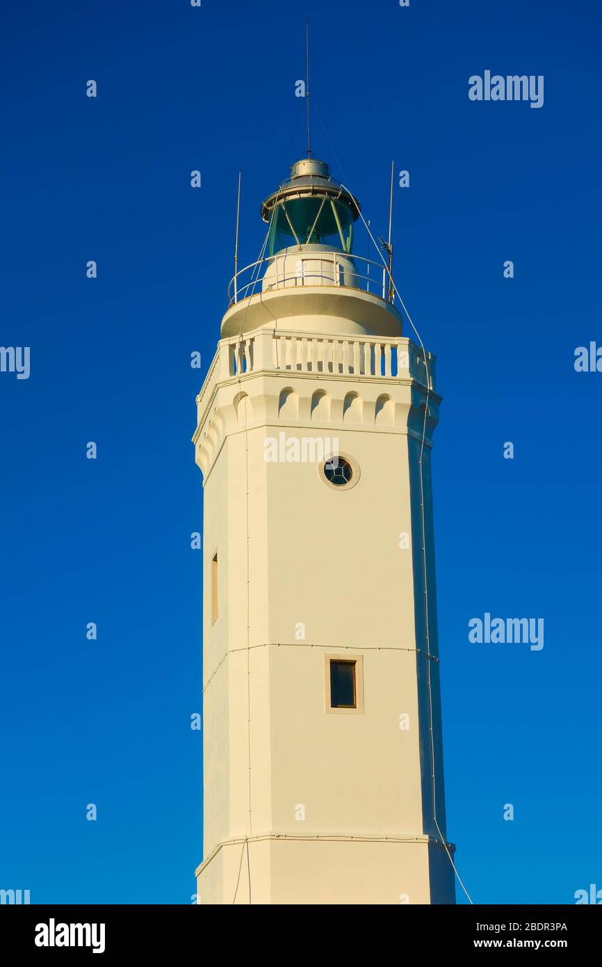 Alter Leuchtturm in Rimini, Italien Stockfoto