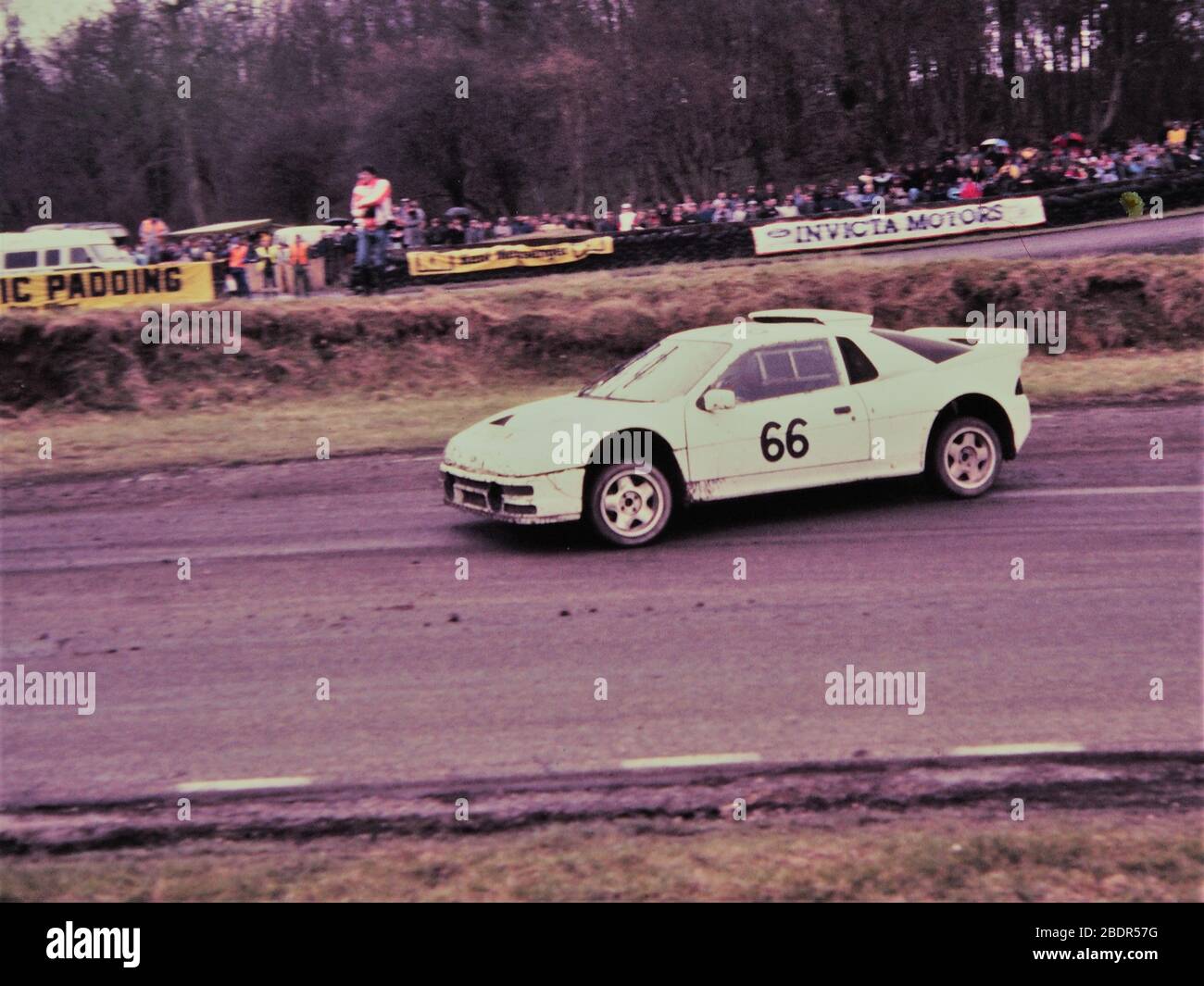 Ford RS200, Gruppe B Rally Car, auf Lydden Hill Rallycross Circuit (um 1987), Denton mit Wootten, Kent, Großbritannien Stockfoto