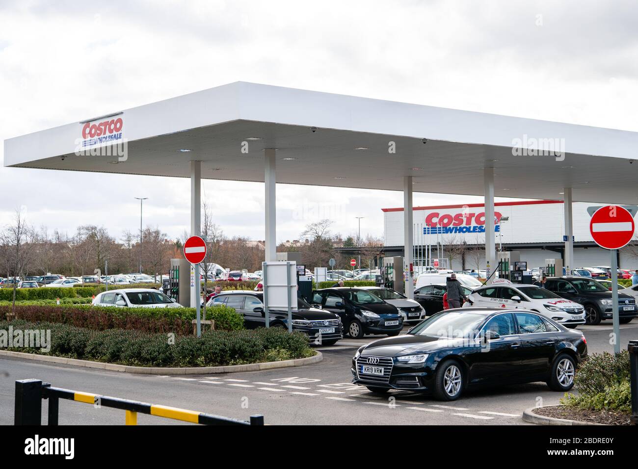 Die Costco-Tankstelle in Edinburgh, Schottland, UK Stockfoto