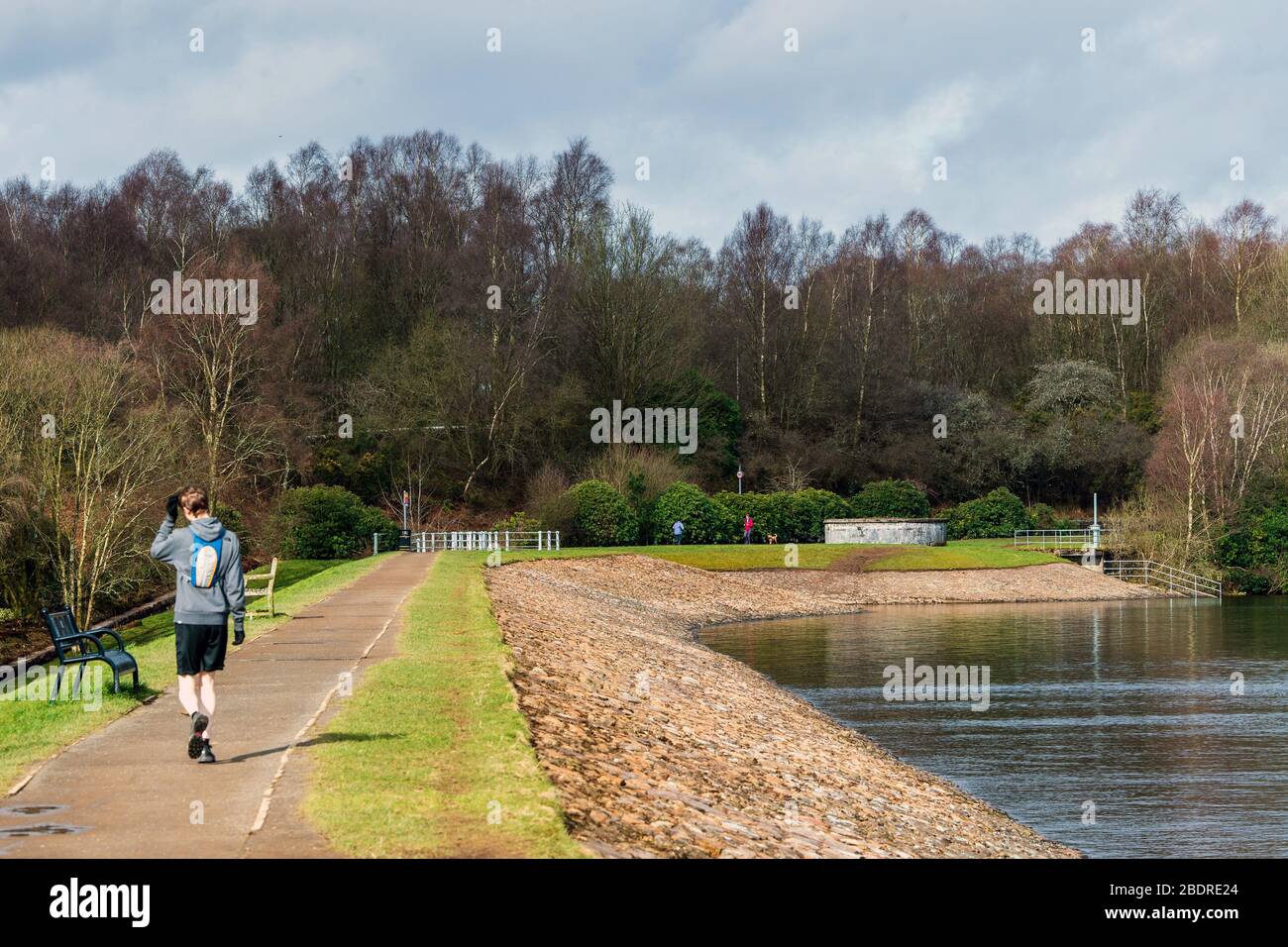 Milngavie Reservoirs MSP Besuch, Scottish Water Stockfoto