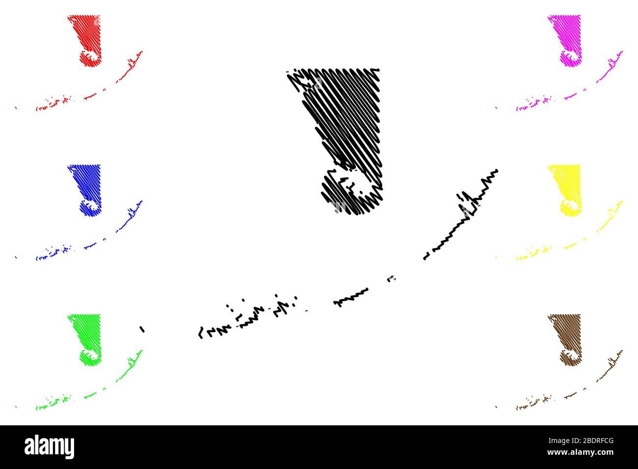 Monroe County, Florida (US-County, Vereinigte Staaten von Amerika, USA, USA, USA) Karte Vektor Illustration, Scribble Sketch Monroe Karte Stock Vektor