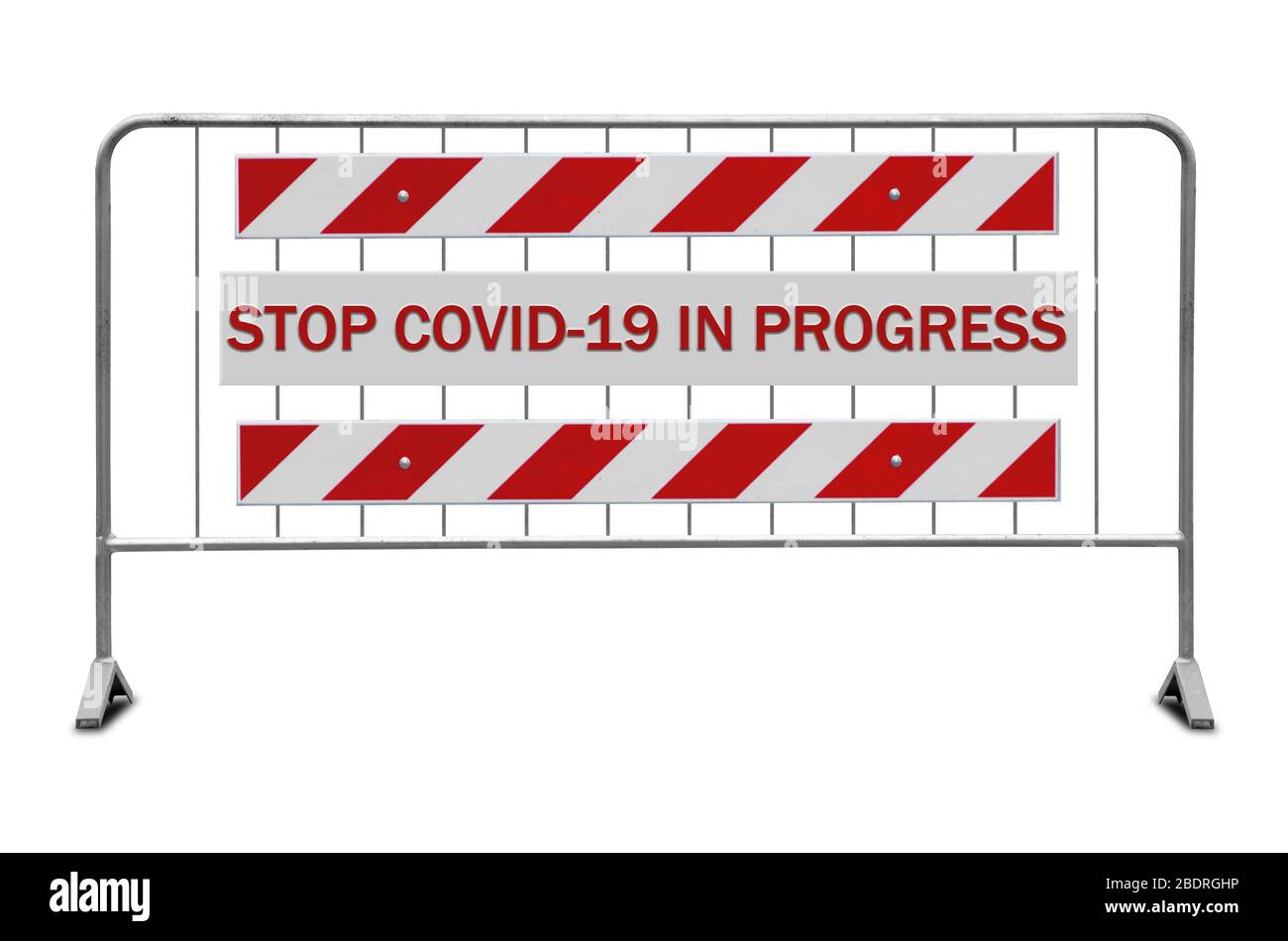 Konzeptionelle Hürde stoppen Coronavirus weiter Stockfoto