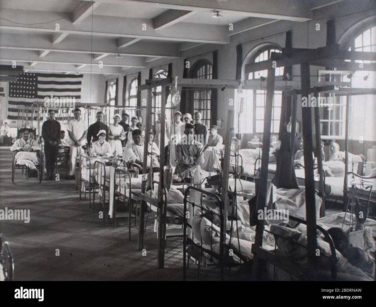 1918-1919. Eine Epidemie der "Panischen Grippe" breitete sich weltweit aus Stockfoto