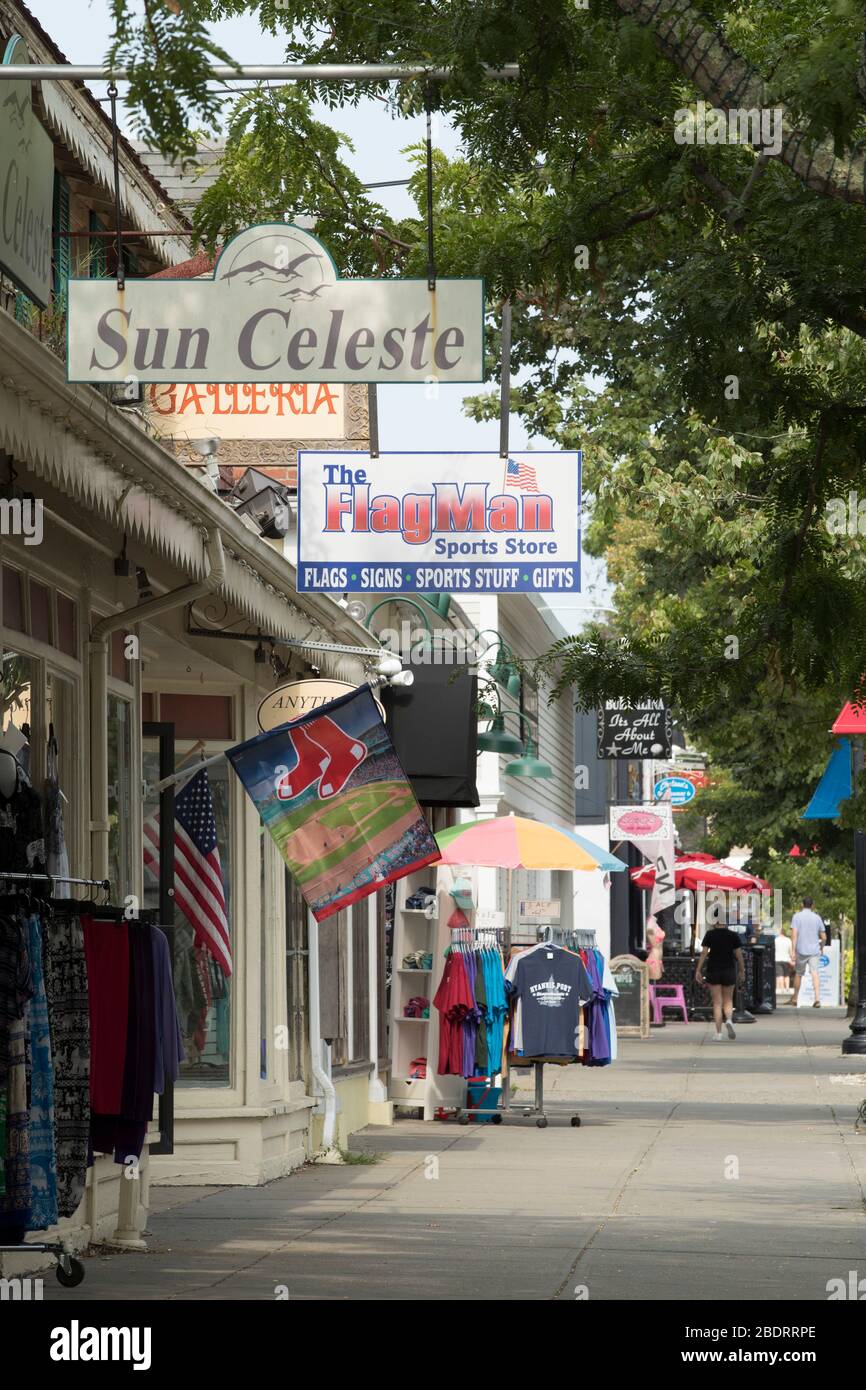Einkaufsviertel von Hyannis, Mass. Stockfoto