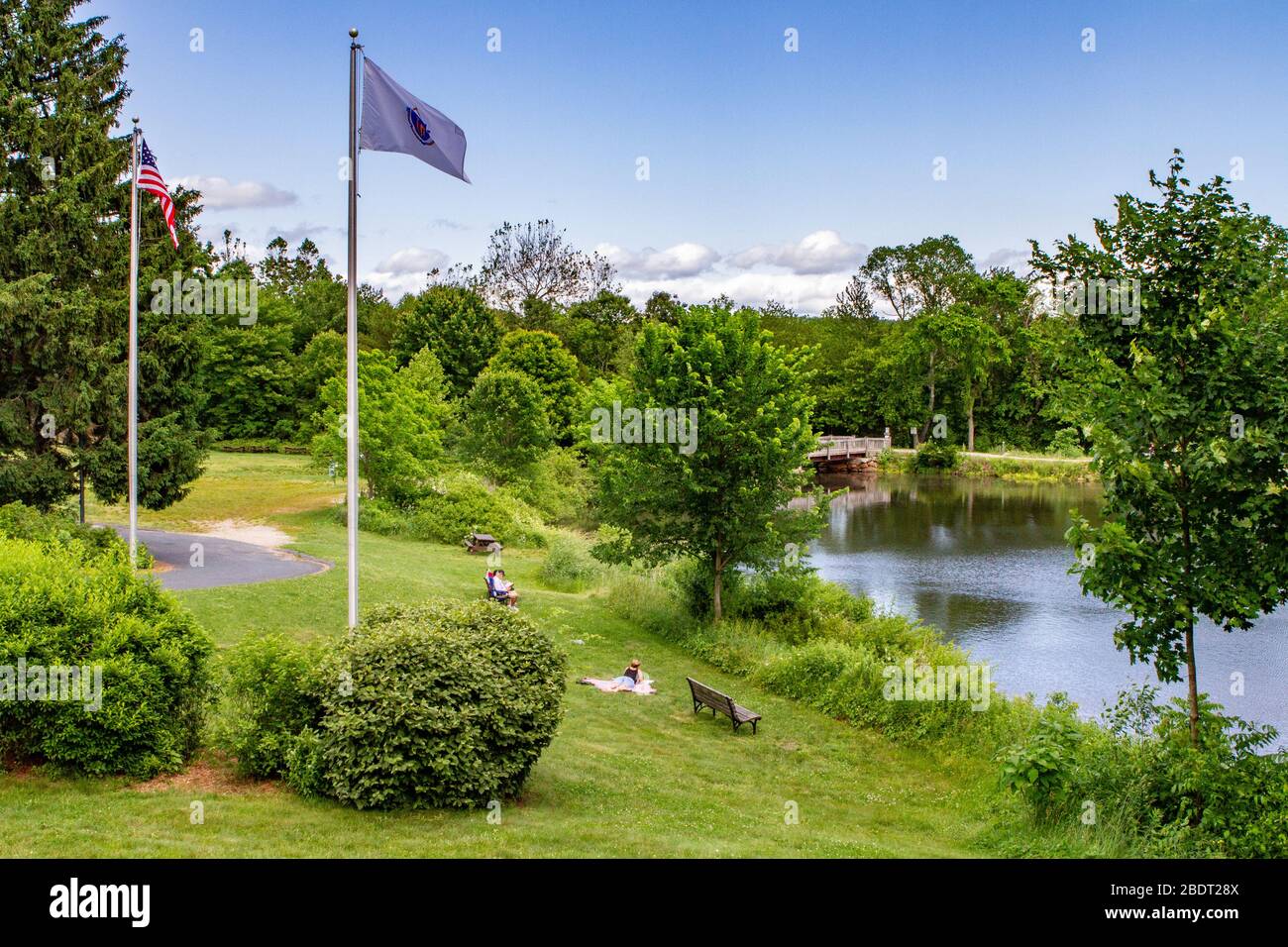 Blackstone Valley Visitors Center , Uxbridge, MA Stockfoto