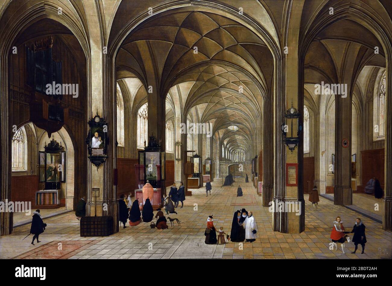 Interieur einer gotischen Kirche 1615-1616 Pieter Neeffs I also Neefs 1578 – 1656 Flämisch Belgisch Belgien Stockfoto