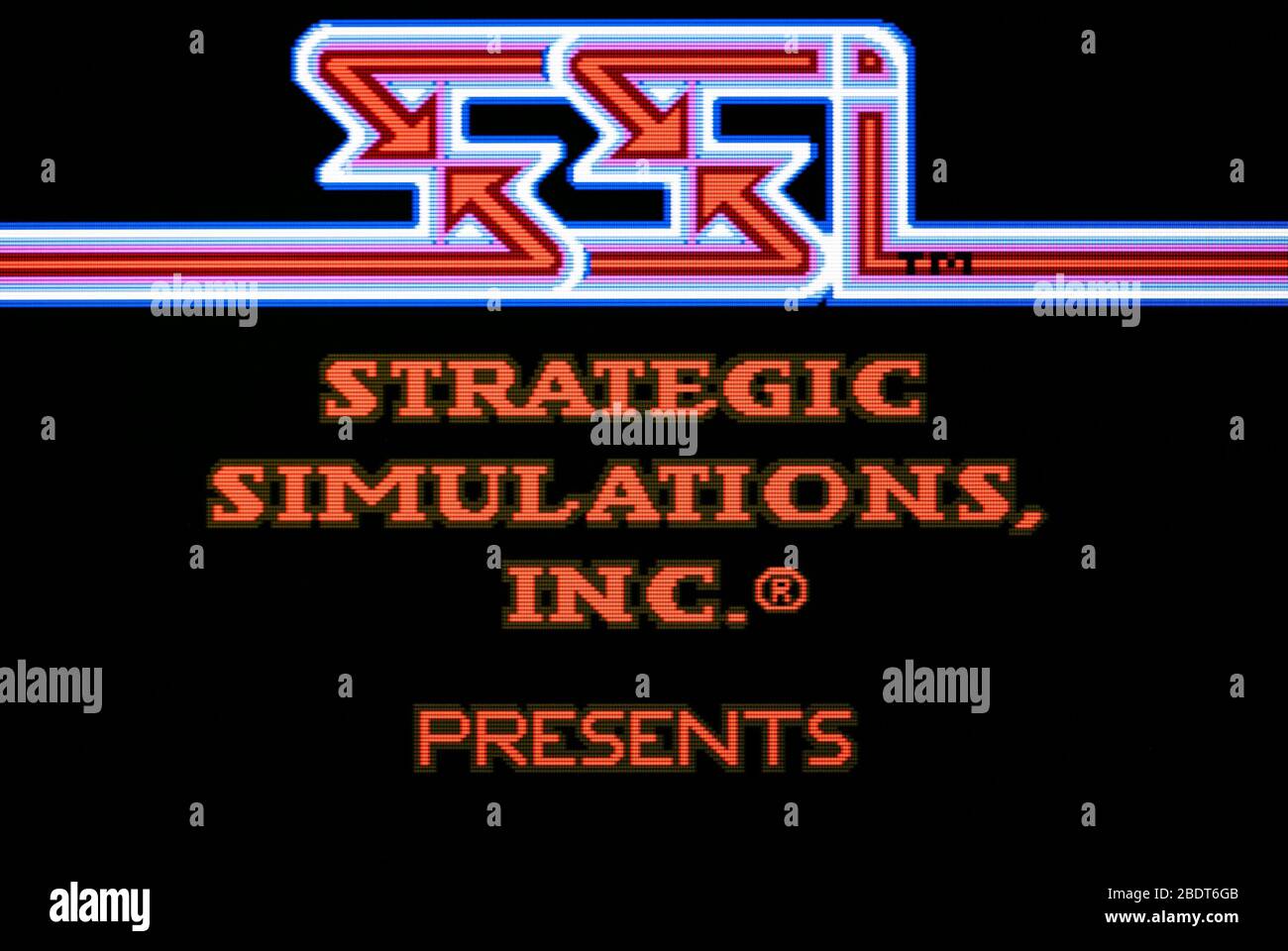 SSI Strategic Simulations Inc Logo - Sega Genesis Mega Drive - nur redaktionelle Verwendung Stockfoto