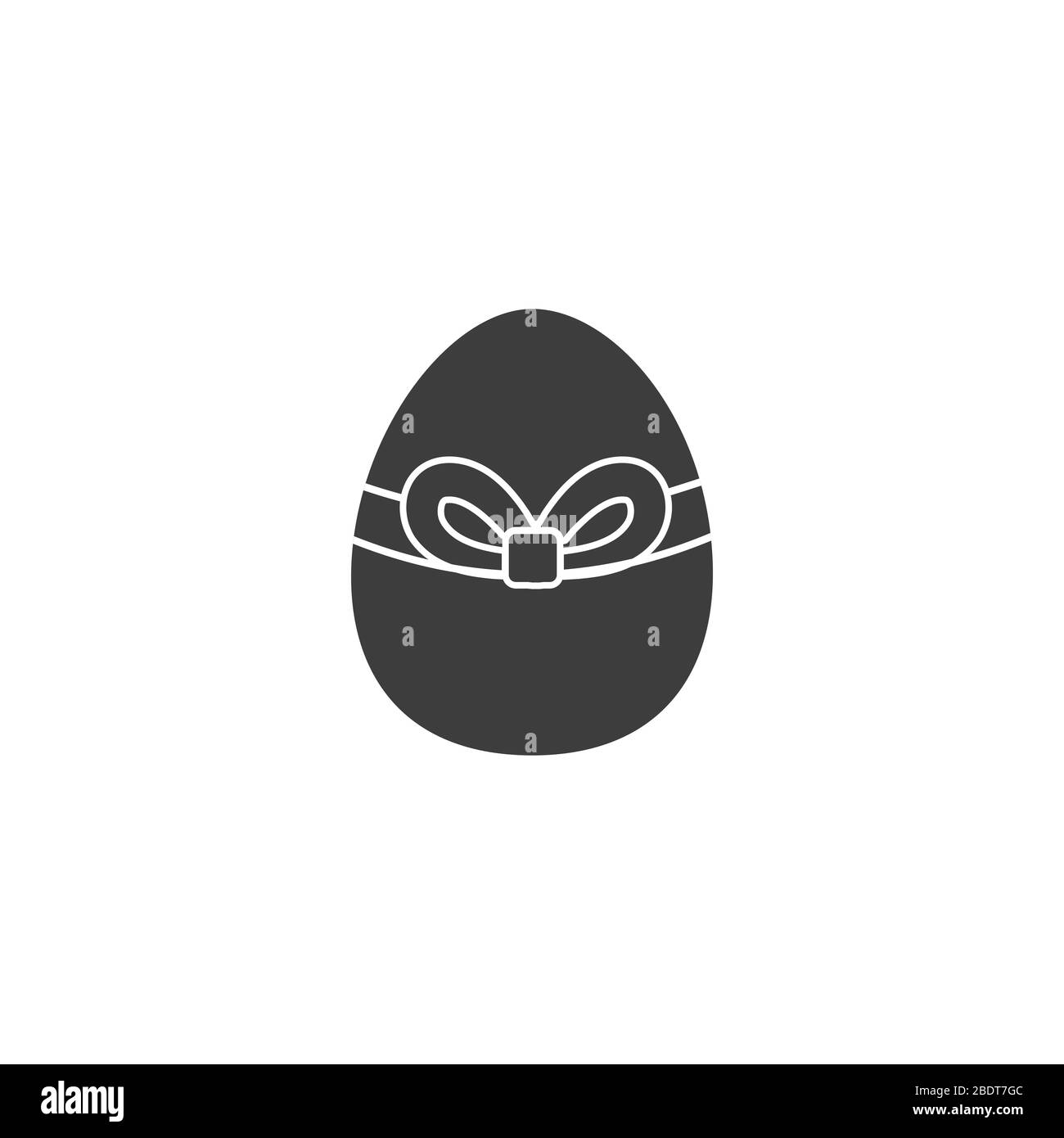 Oster-Ei-Symbol mit Vektorgrafiken mit Geschenkbogen isoliert auf weißem Hintergrund .Easter Element Design.Traditional Holliday.Farm Animal Chicken Egg.E Stock Vektor