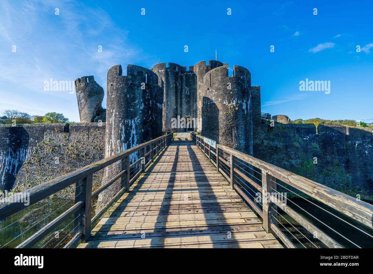Caerphilly Castle, Wales, Großbritannien, Europa Stockfoto