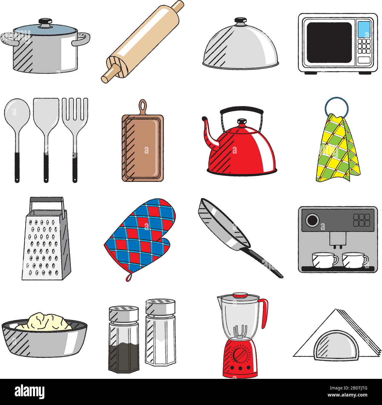 Küchengeräte (Set) - Cliparts/ Illustrationen Stock-Vektorgrafik - Alamy