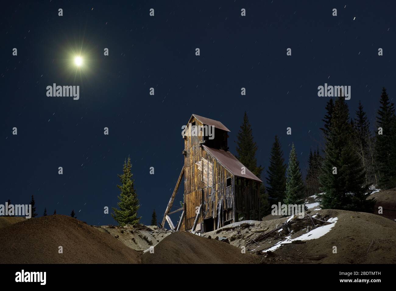 Verlassene Bergbaustrukturen in Colorado Stockfoto