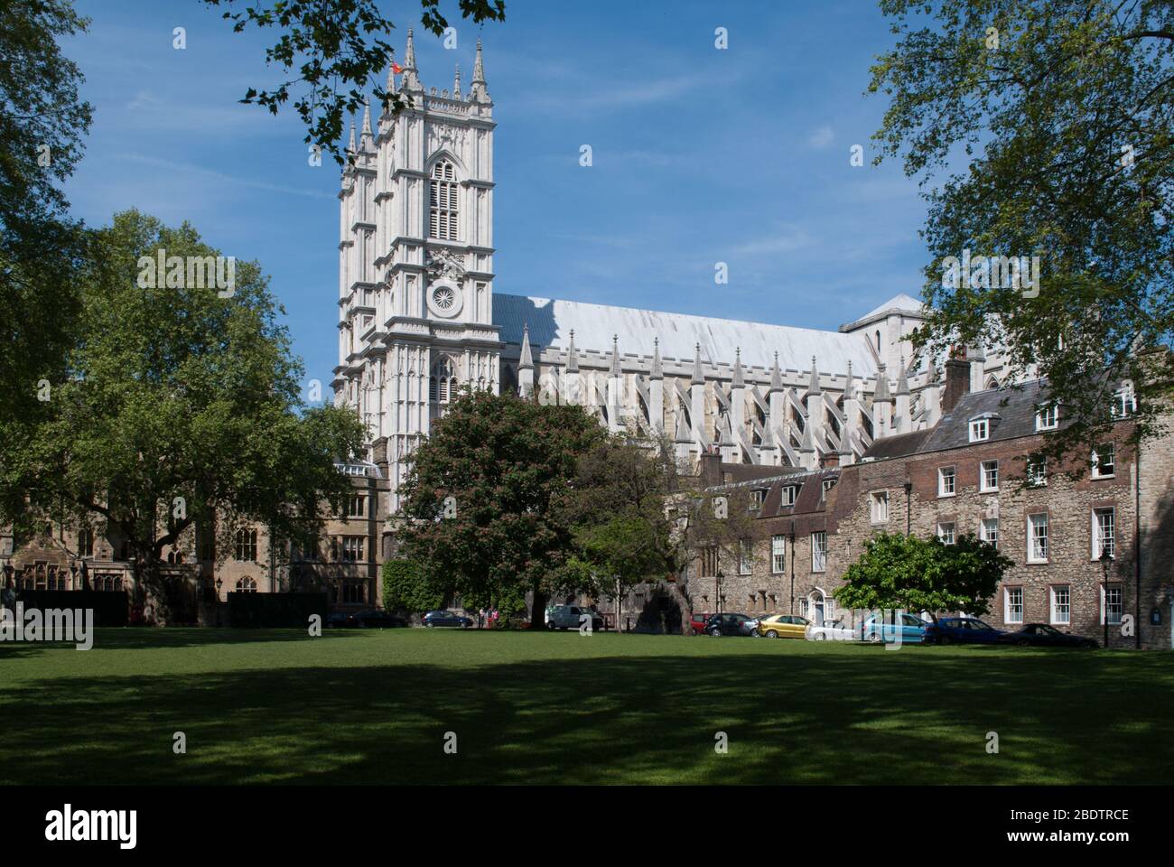 Gotische Architektur 1240s Stone Westminster Abbey, 20 Deans Yardd, Westminster, London SW1P Stockfoto
