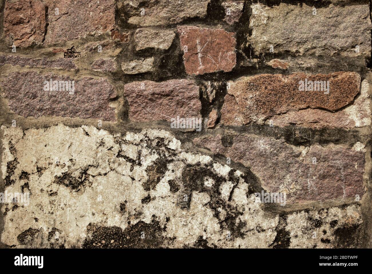 Old Fort Rock Stein Wandstruktur für Hintergrund schmutzige alte Wand Muster Stock Foto Stockfoto