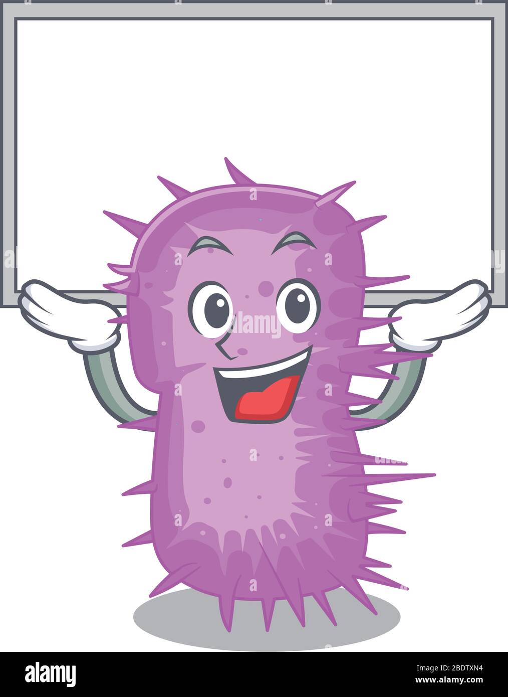 Maskottchen Design von acinetobacter baumannii heben ein Brett Stock Vektor