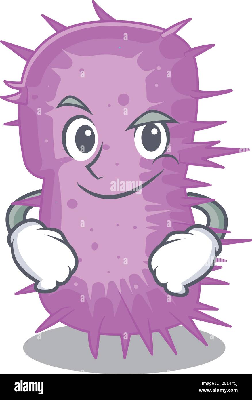 Ein Maskottchen-Design von acinetobacter baumannii mit selbstbewusster Geste Stock Vektor