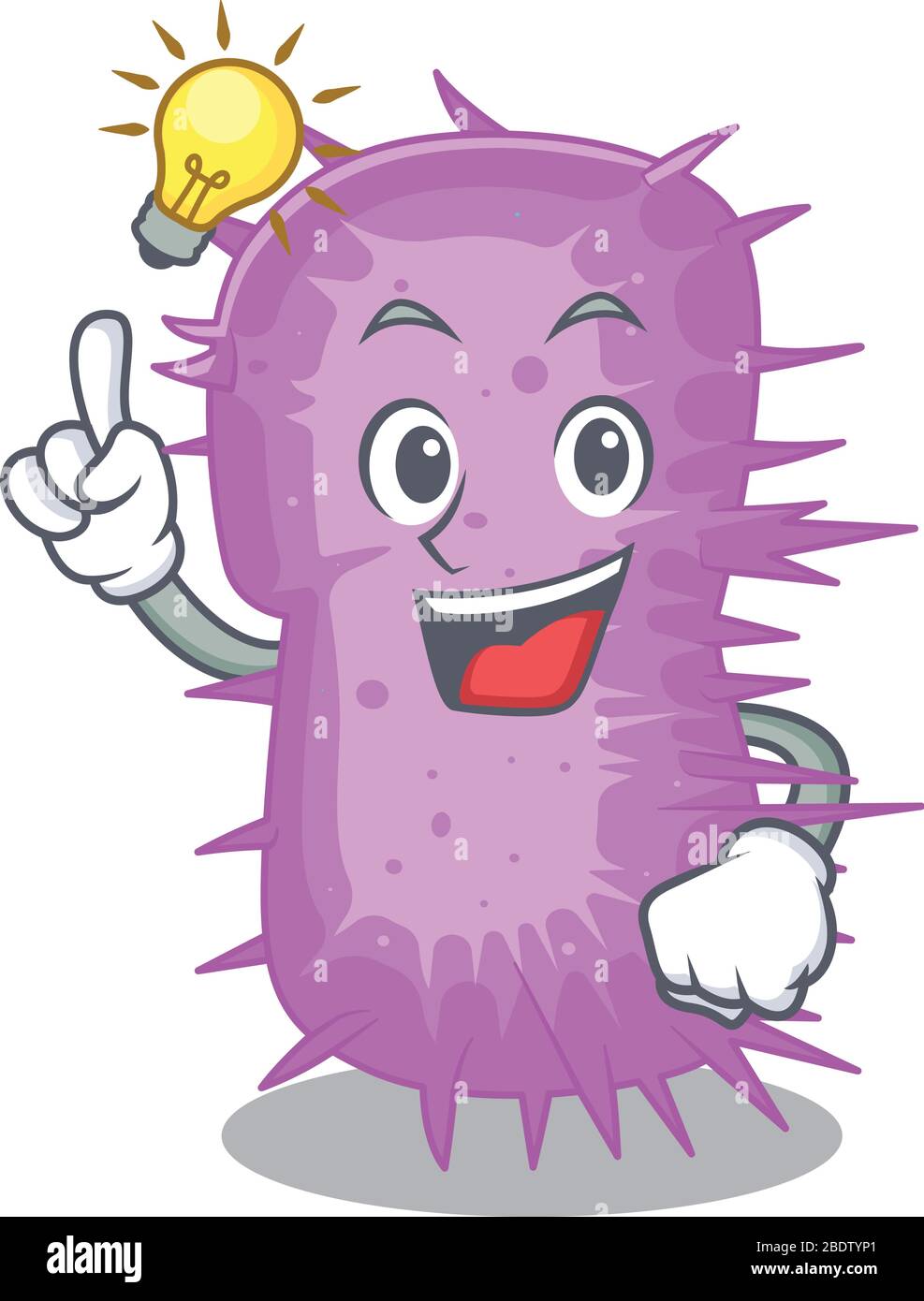 Maskottchen Charakter Design von acinetobacter baumannii mit hat eine Idee smart Geste Stock Vektor