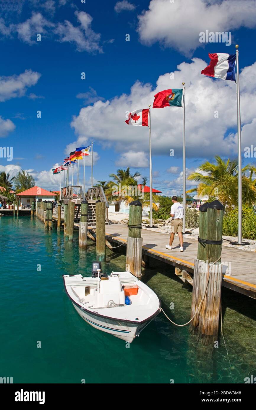 Boot, Princess Cays, Eleuthera Island, Bahamas, Greater Antilles, Karibik Stockfoto