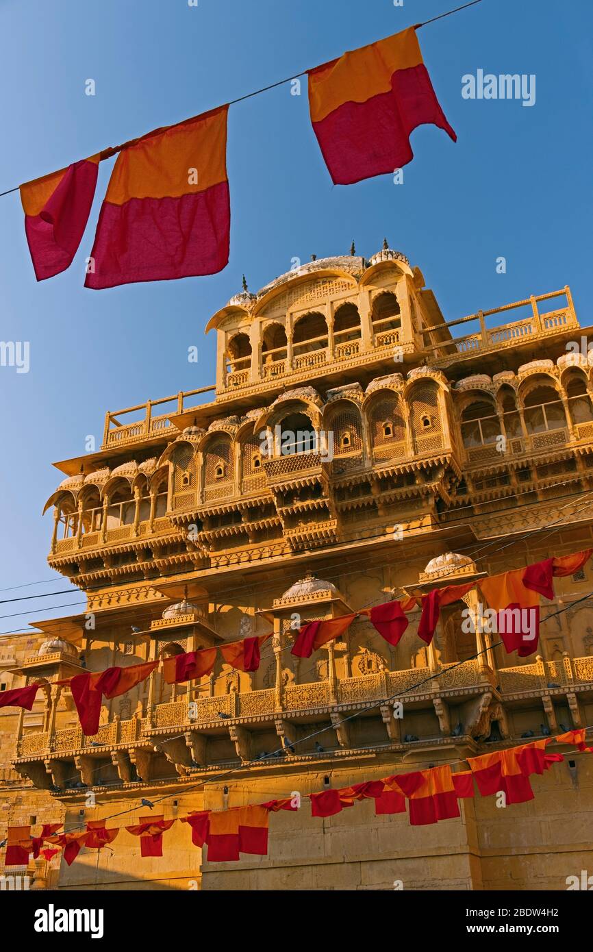Raja Ka Mahal Palace Jaisalmer Fort Rajasthan Indien Stockfoto