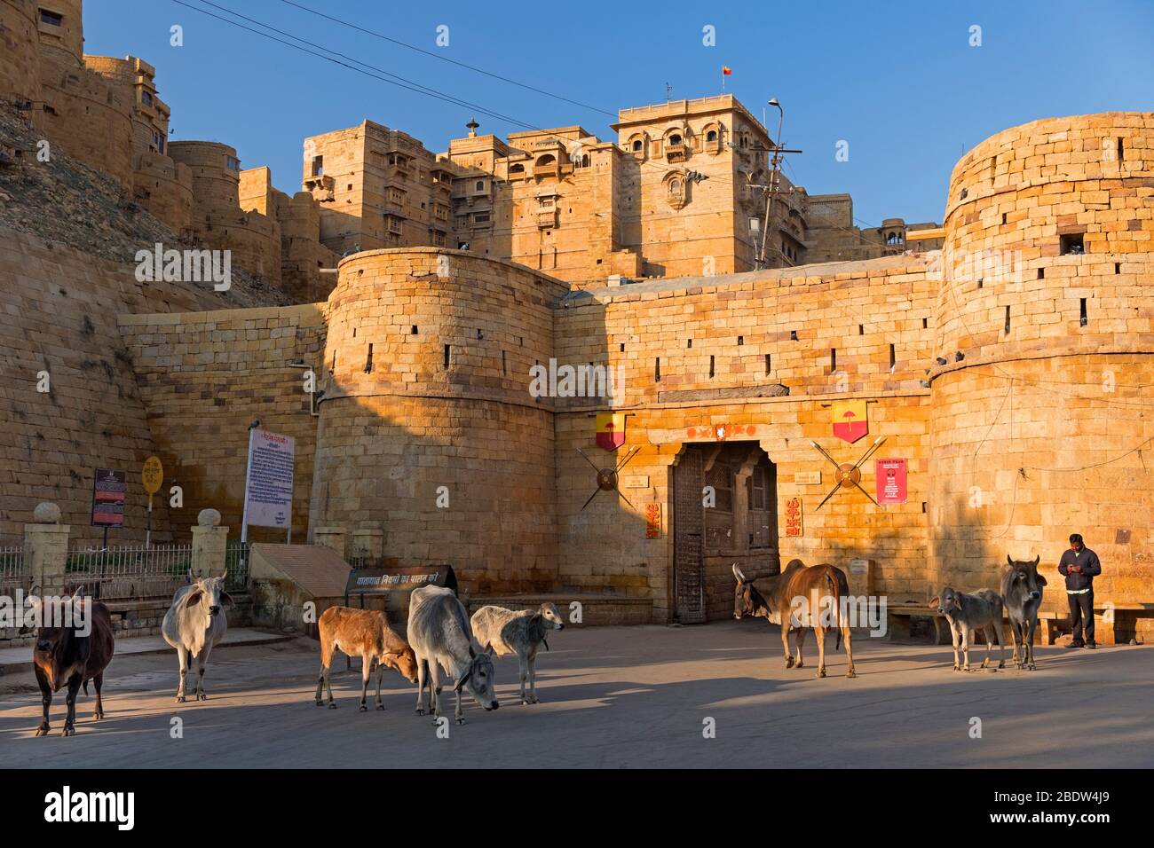 Akhai Pol First Gate Haupteingang Jaisalmer Fort Rajasthan Indien Stockfoto