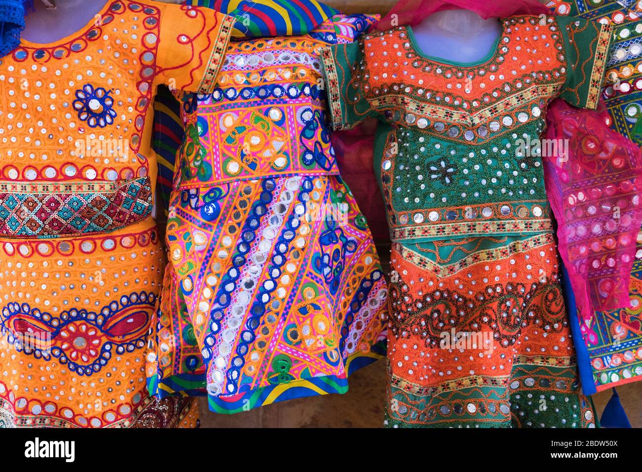 Bunte Kleidung Jaisalmer Fort Rajasthan Indien Stockfoto