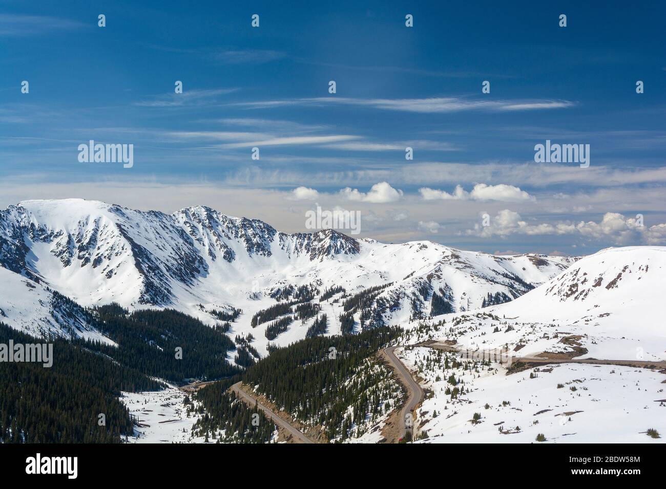 Loveland Pass und Arapahoe Basin Skigebiet in den Colorado Rockies Stockfoto