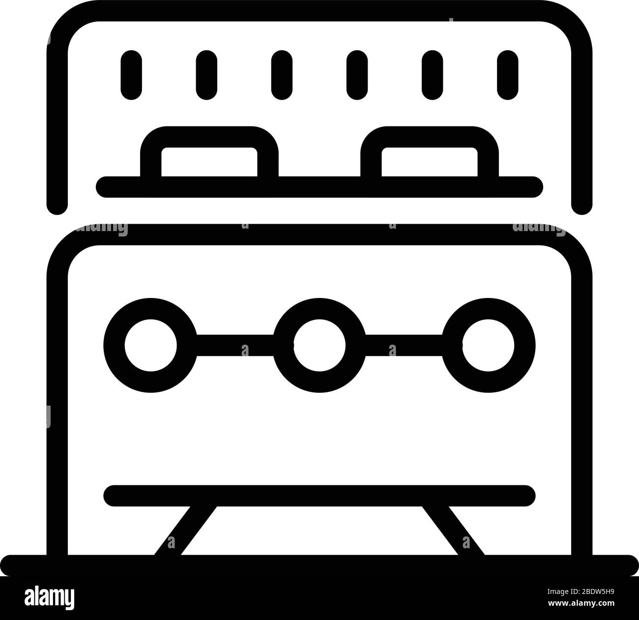 Tourist Jeep vor Ikone, Outline-Stil Stock Vektor