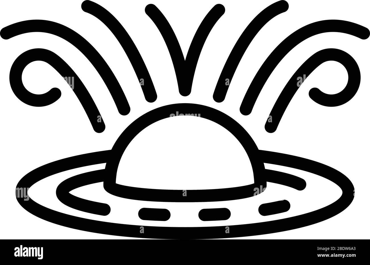 Das Magnetfeld des Saturn-Ikone, umreißen Stil Stock Vektor