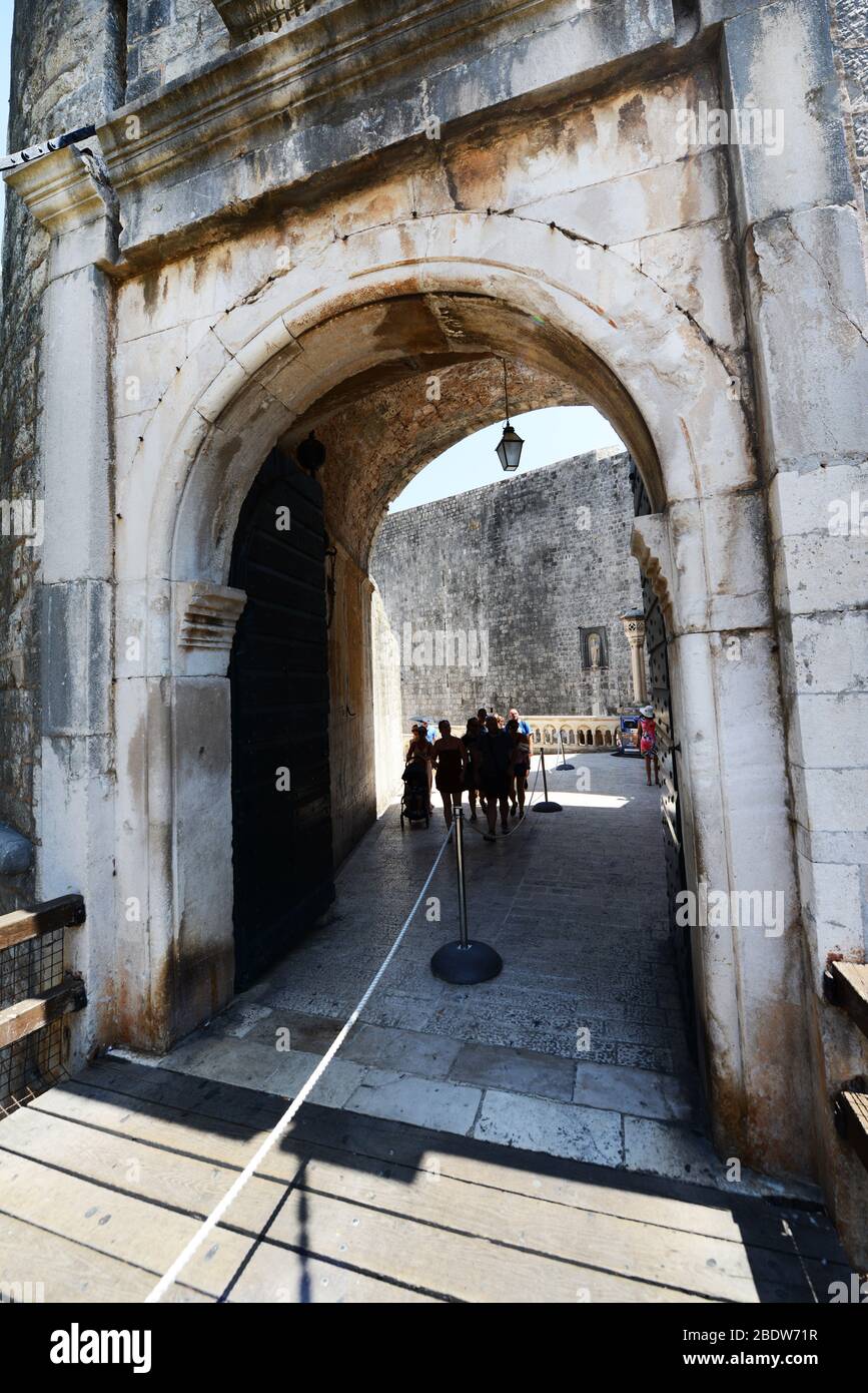 Pile Tor in Dubrovnik Altstadt. Stockfoto