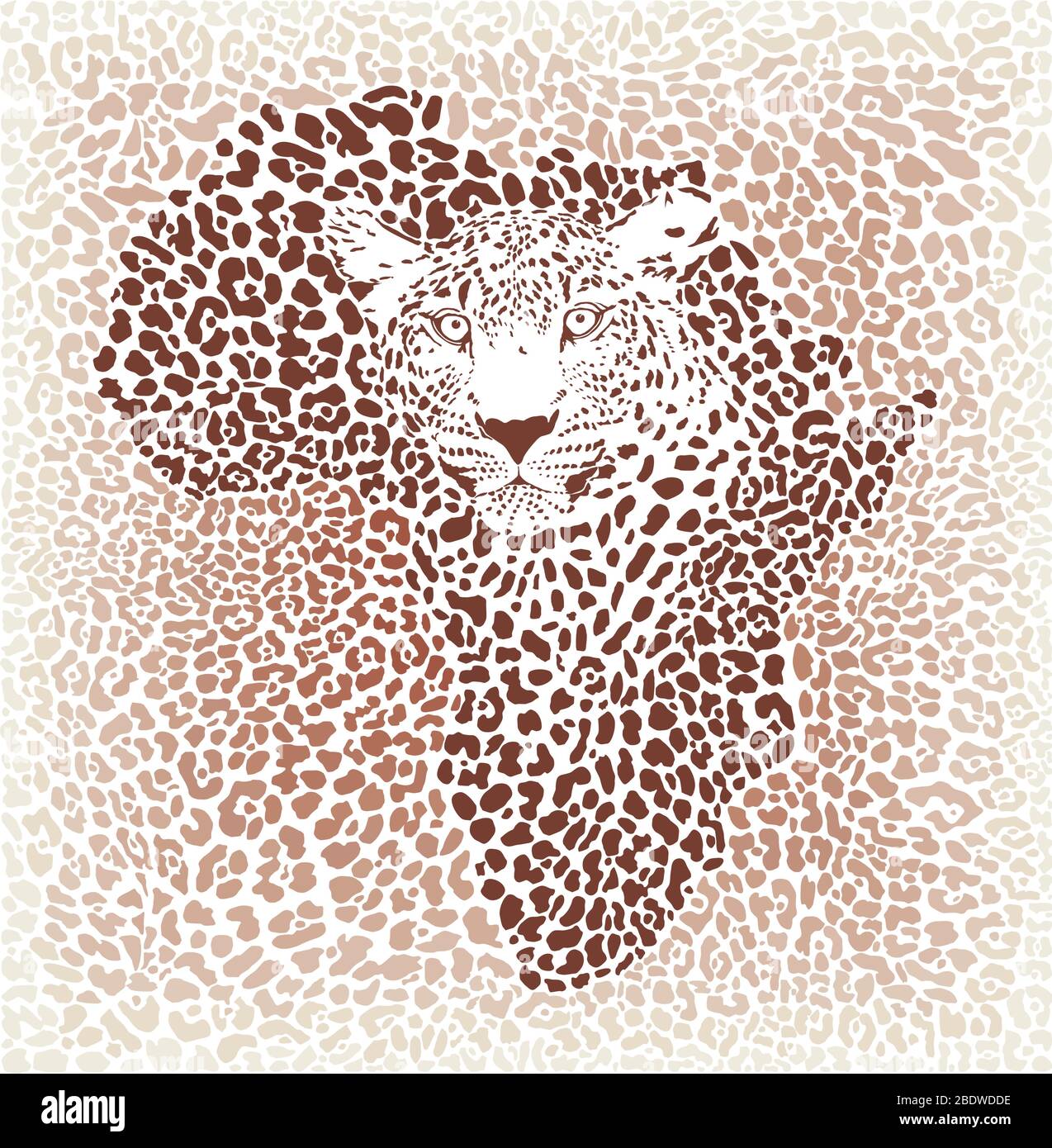 Leopard nahtlose Muster, Vektor-Illustration Hintergrund mit Afrika-Karte Stock Vektor