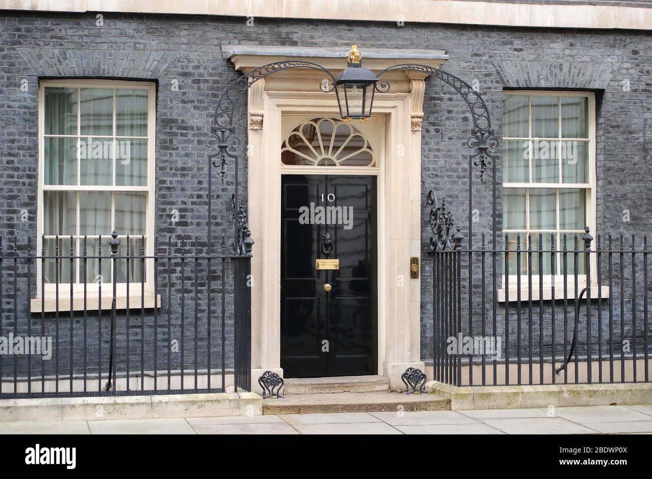 Eintritt zur Downing Street Nummer 10, der offiziellen Residenz des britischen Premierministers, London, Großbritannien Stockfoto