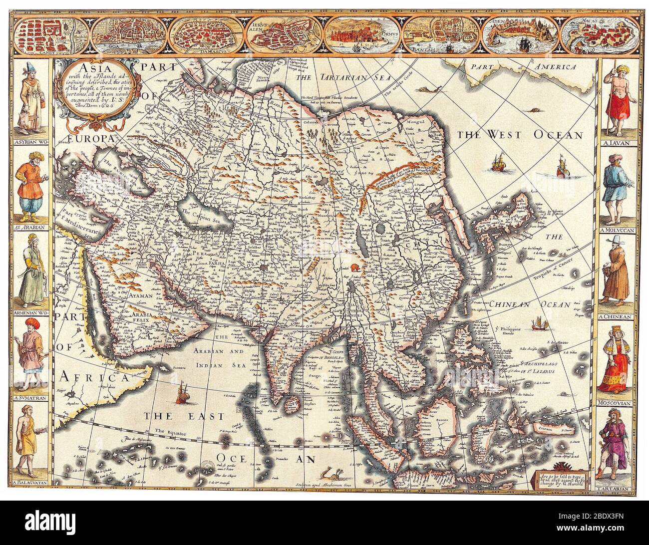 John Speed, Asien Karte, 1626 Stockfoto