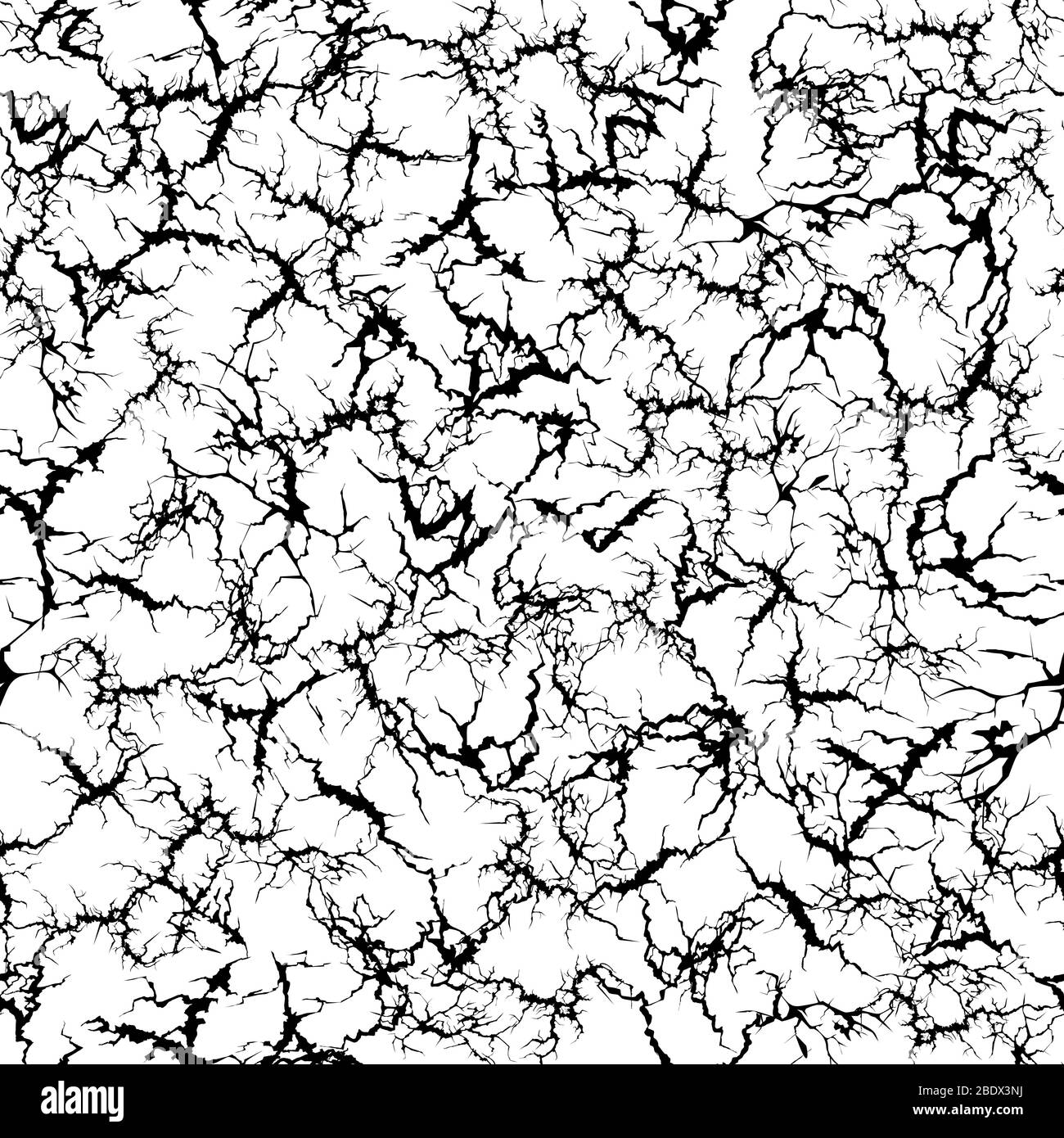 Craquelure-Muster. Grunge Risse, geknackt lackierte Wand und Boden Risse Textur nahtlose Vektor-Illustration Stock Vektor