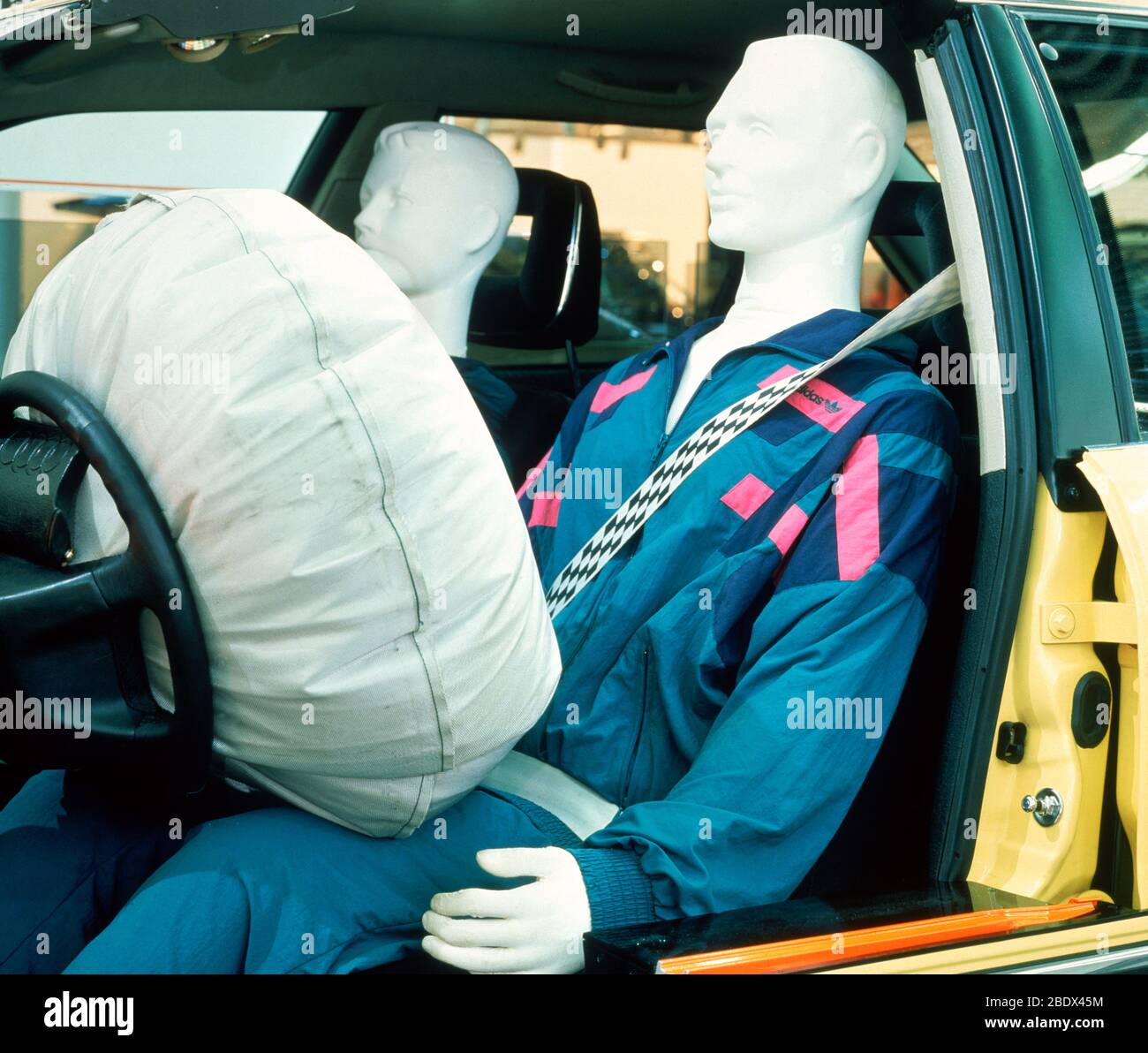 Airbag-Crashtest Stockfoto