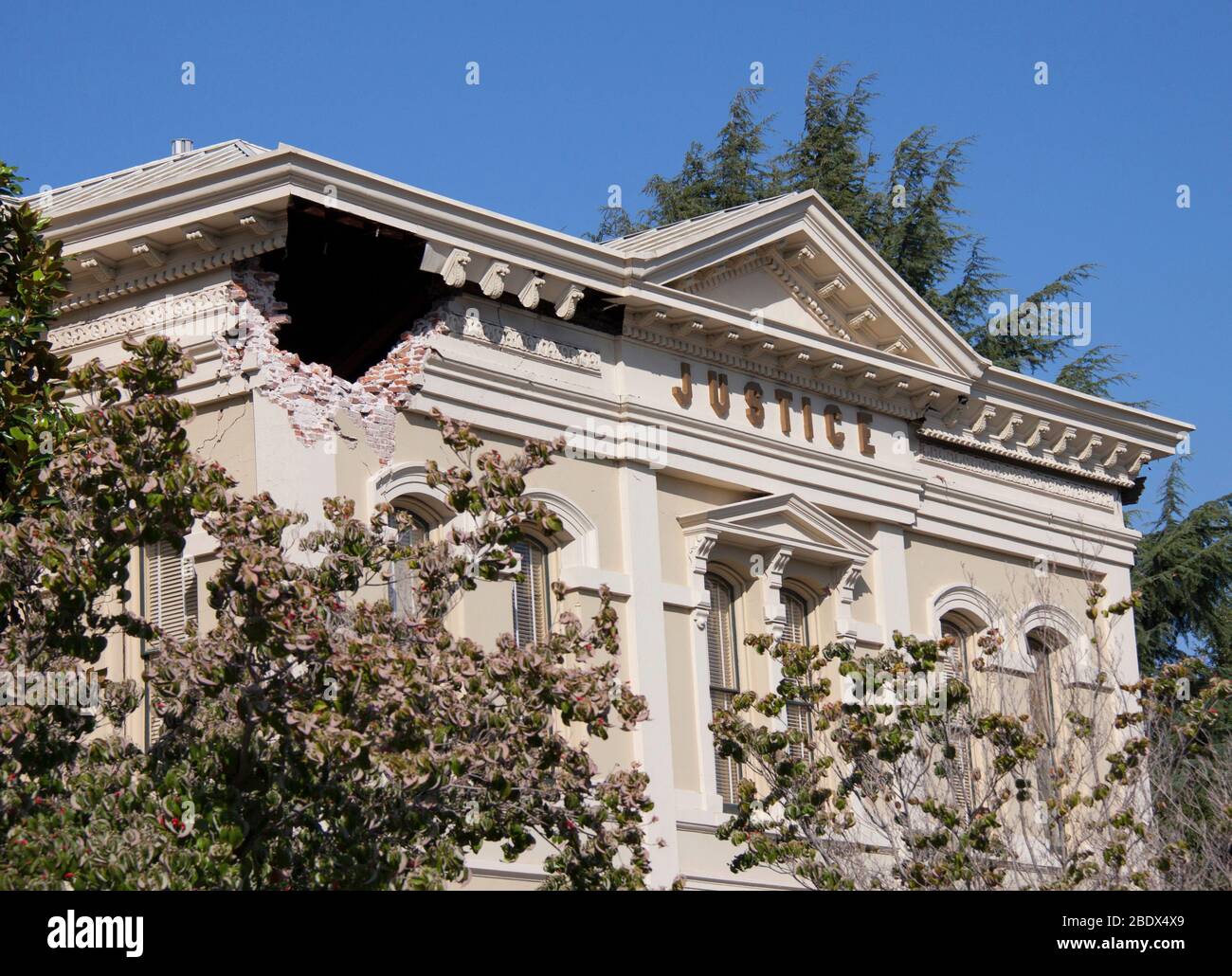 Erdbebenschäden, Napa Courthouse Stockfoto