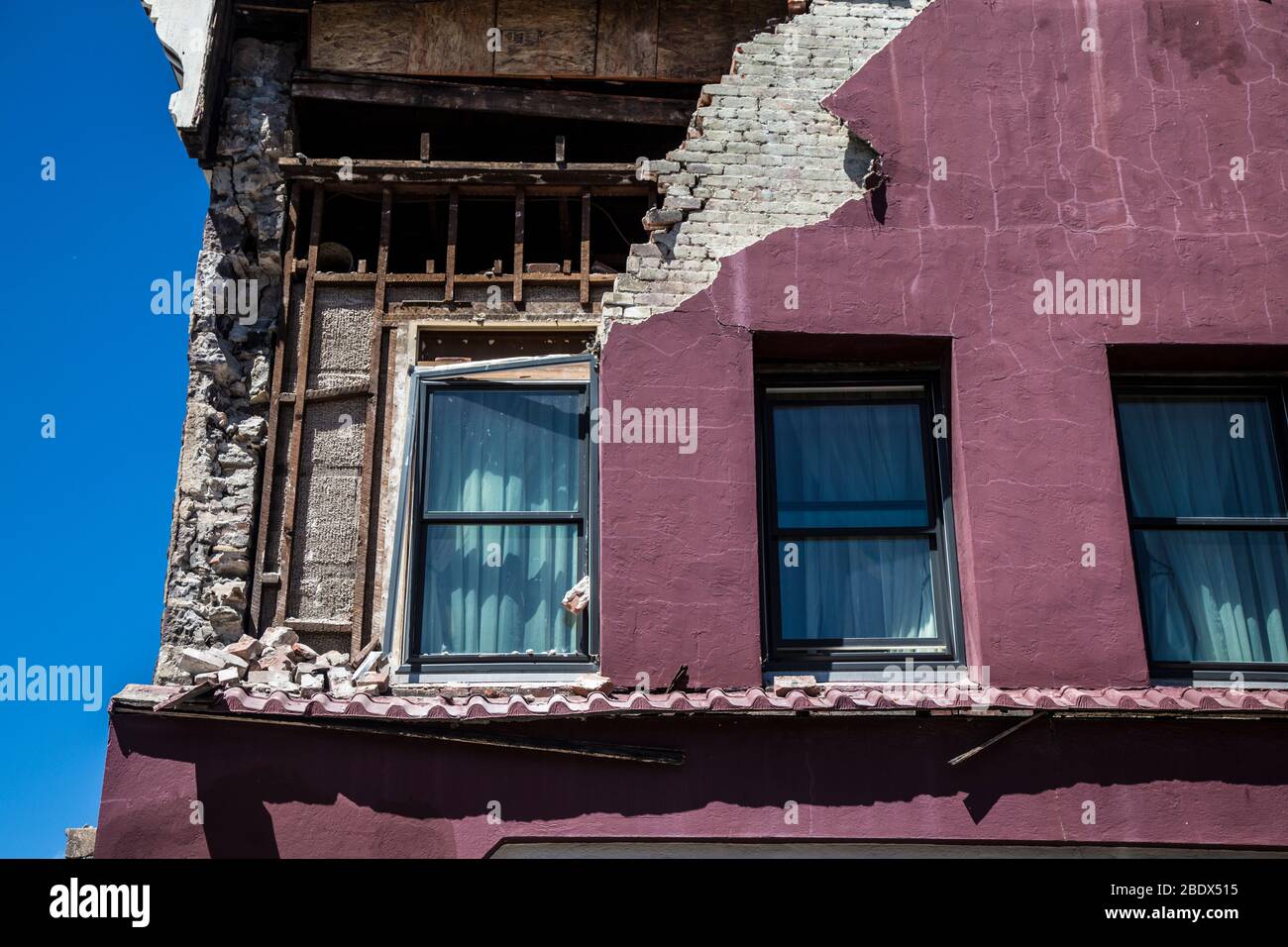 Erdbebenschäden, Napa, 2014 Stockfoto