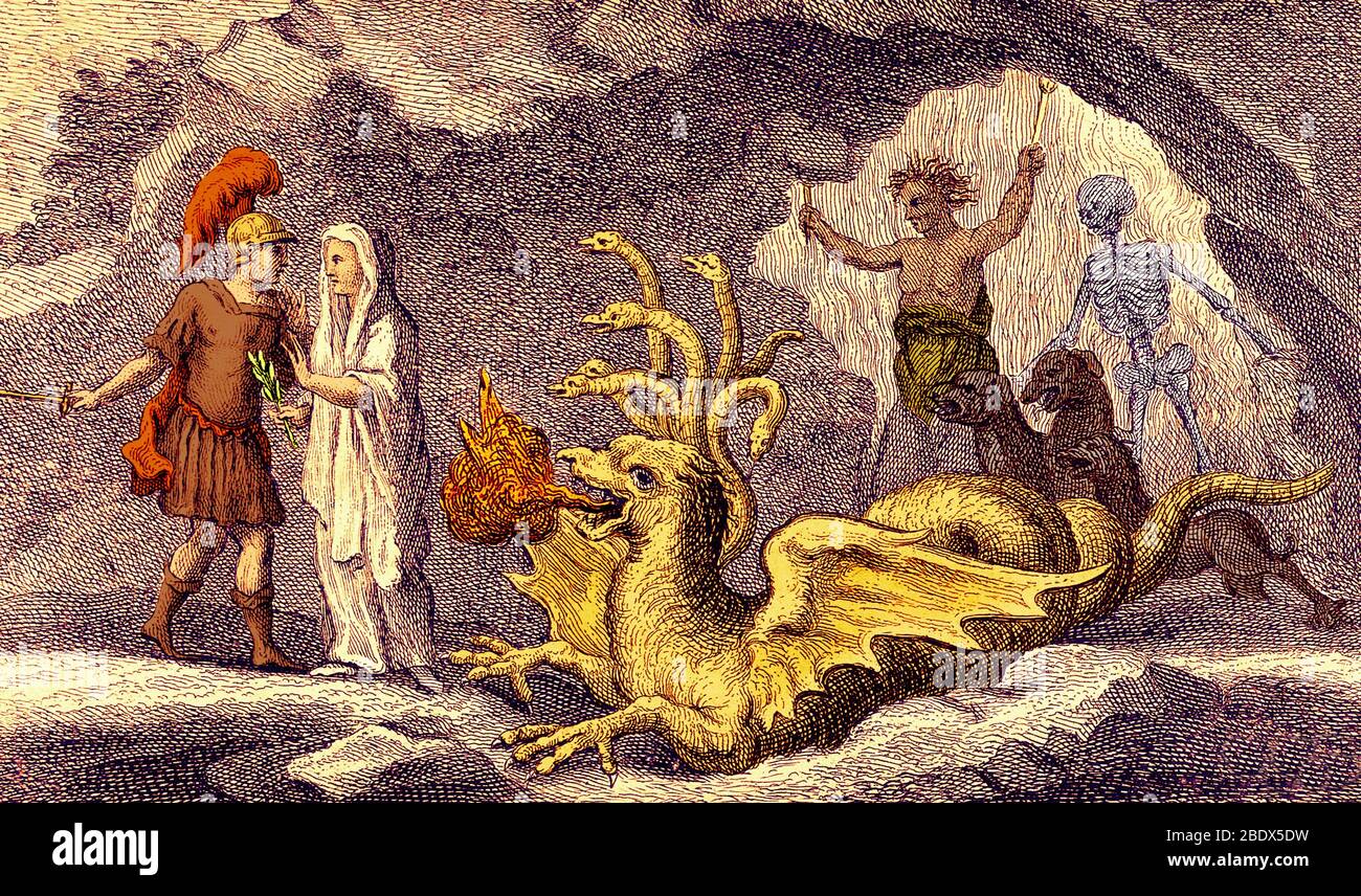 Virgil's Aeneid, Szene mit Cumaean Sibyl Stockfoto