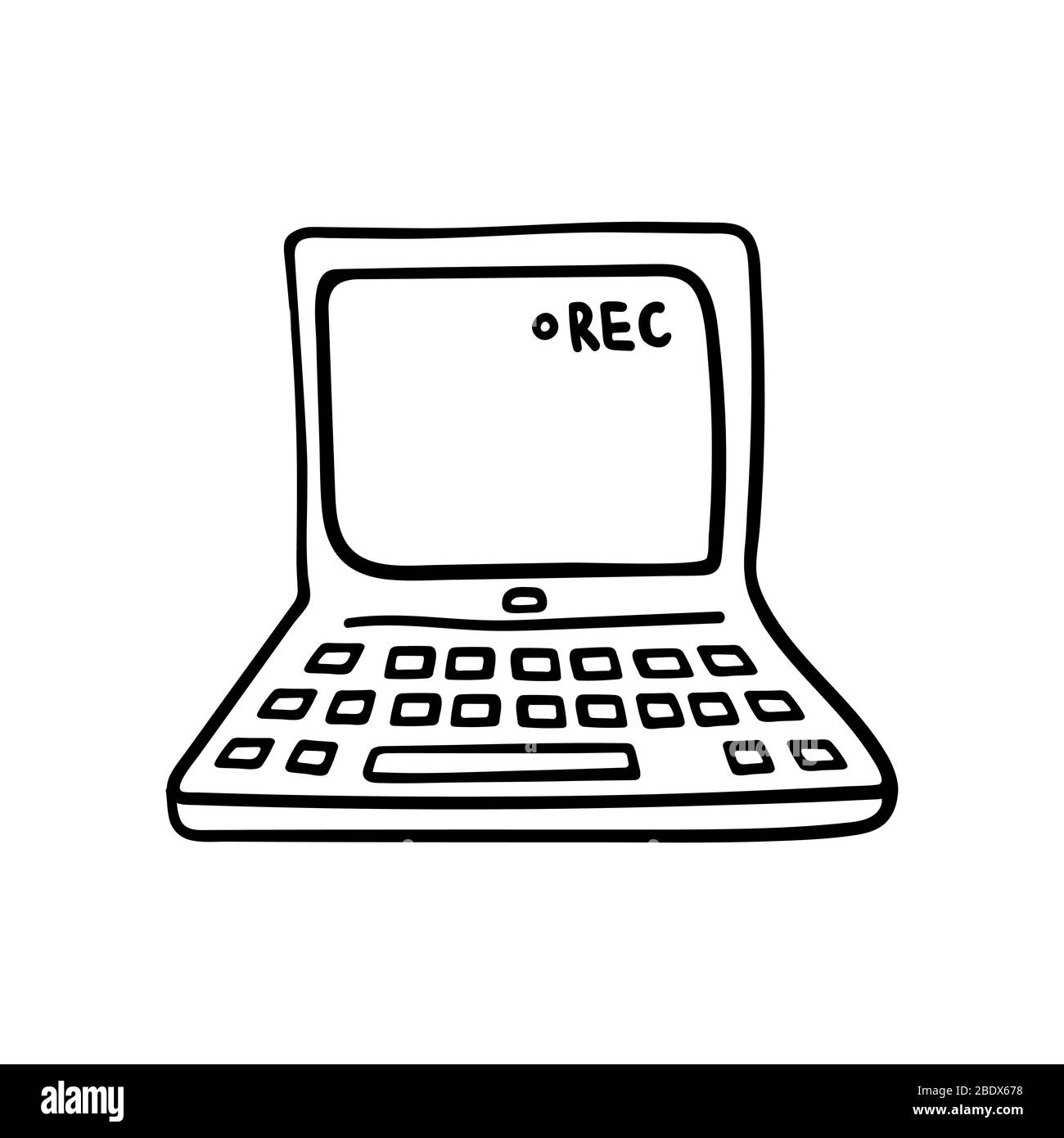 Handgezeichnetes Notizbuch mit Umriss isoliert auf weißem Hintergrund. Vektorgrafik. Stock Vektor