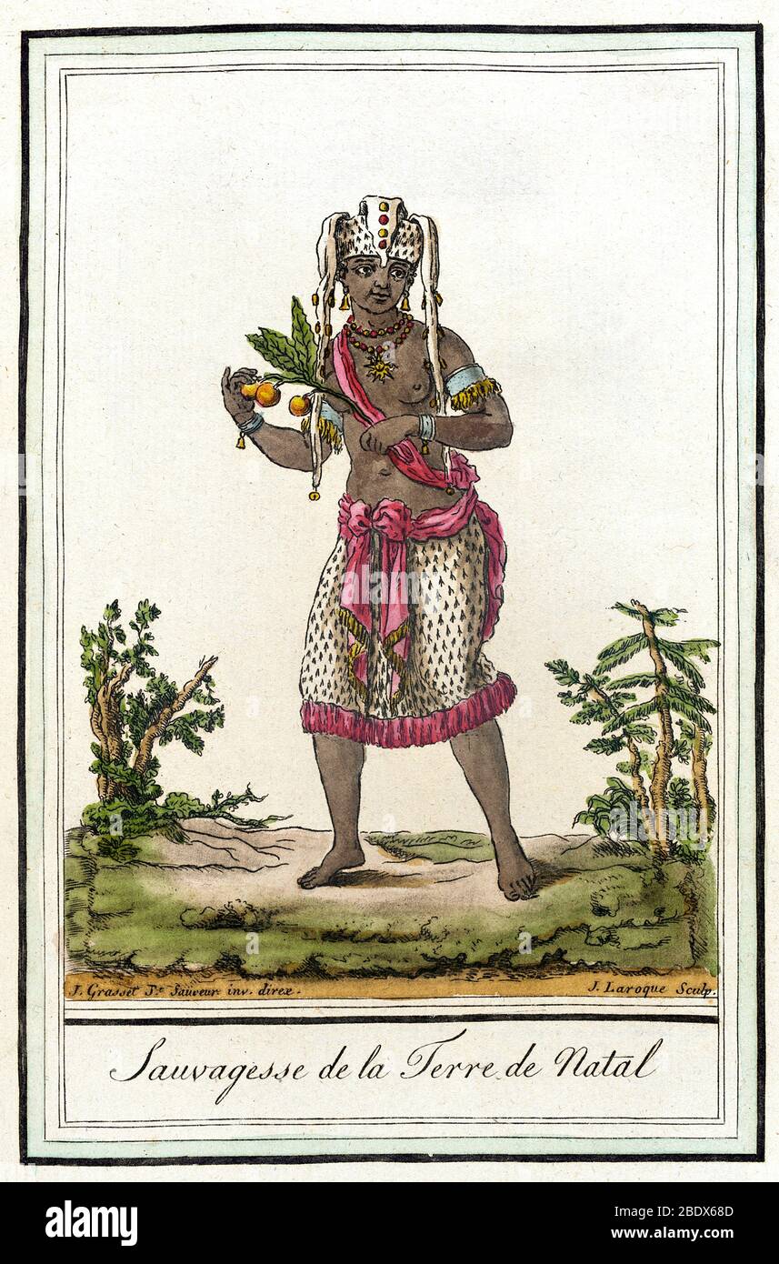 Westafrika, Königreich Zulu Frau, 1797 Stockfoto