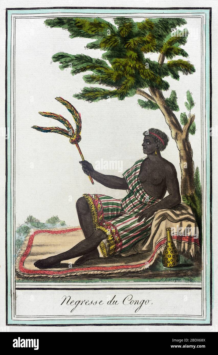 Zentralafrika, Kongo-Frau, 1797 Stockfoto