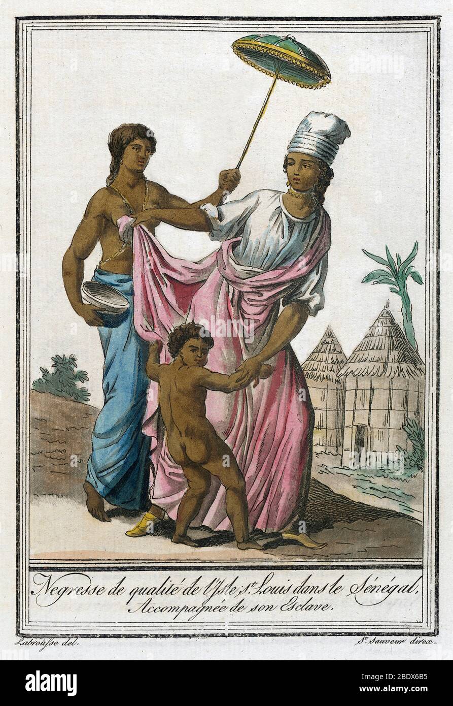 Westafrika, Saint-Louis Signare, 1797 Stockfoto