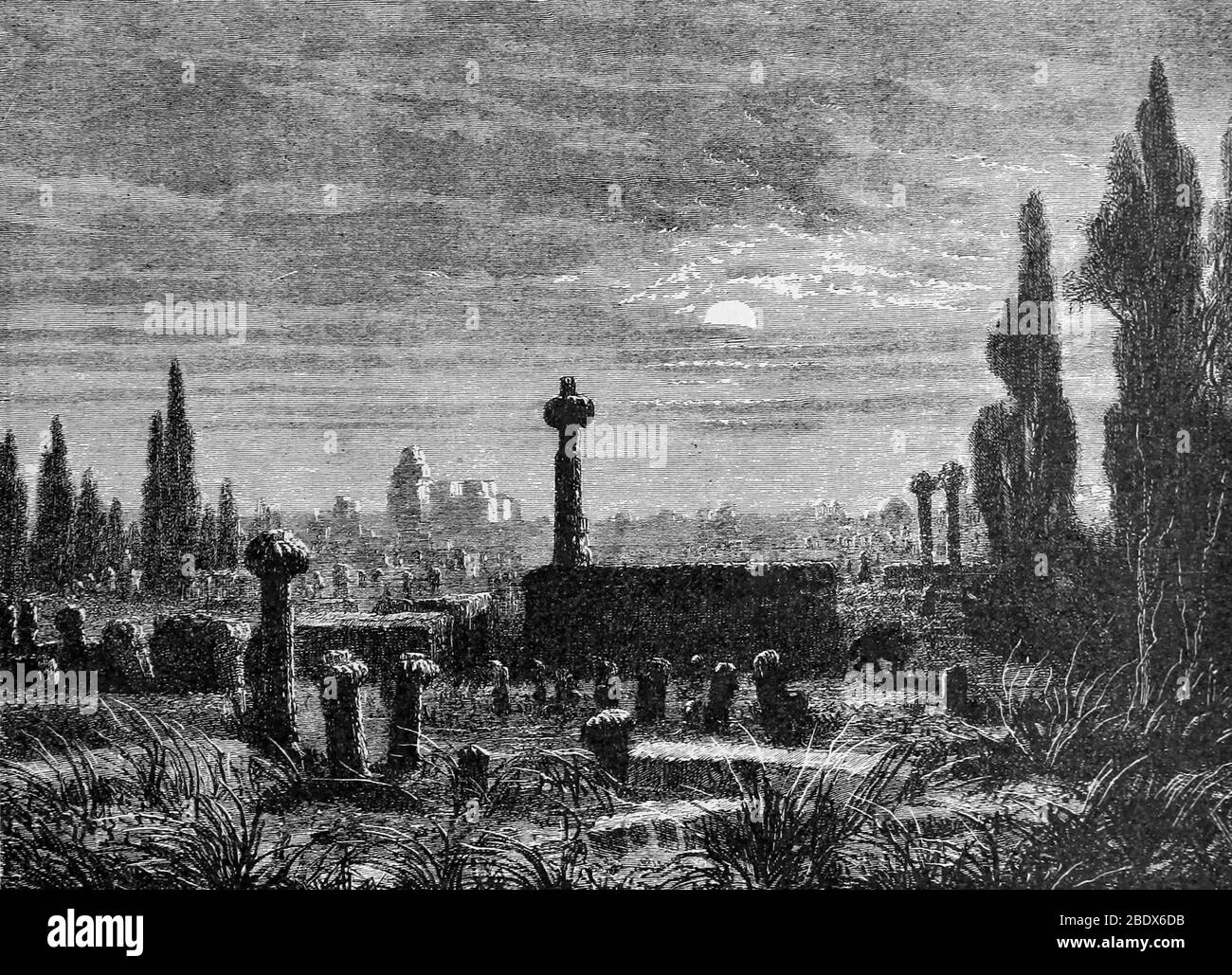 Nordwestafrika, Mogador Friedhof, 19. Jahrhundert Stockfoto