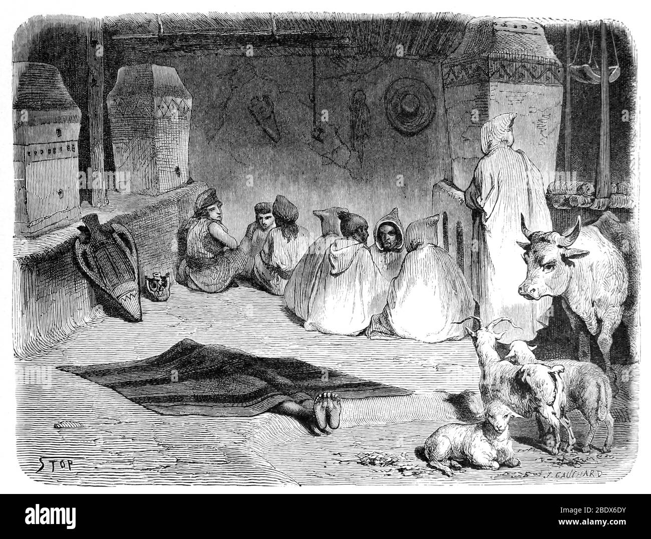 Nordafrika, Algerien, Beerdigungsinstsse, 19. Jahrhundert Stockfoto