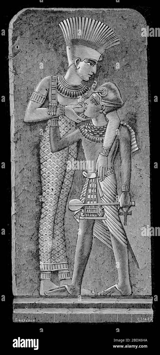 Tempel von Beit el-Wali, Ramses II und Anuket Stockfoto