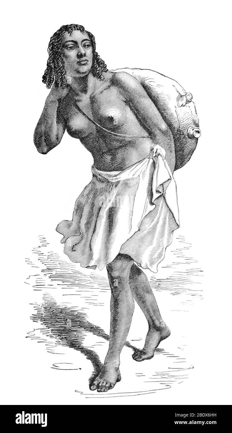 Nordostafrika, Abessinier Wasserträger, 19. Jahrhundert Stockfoto