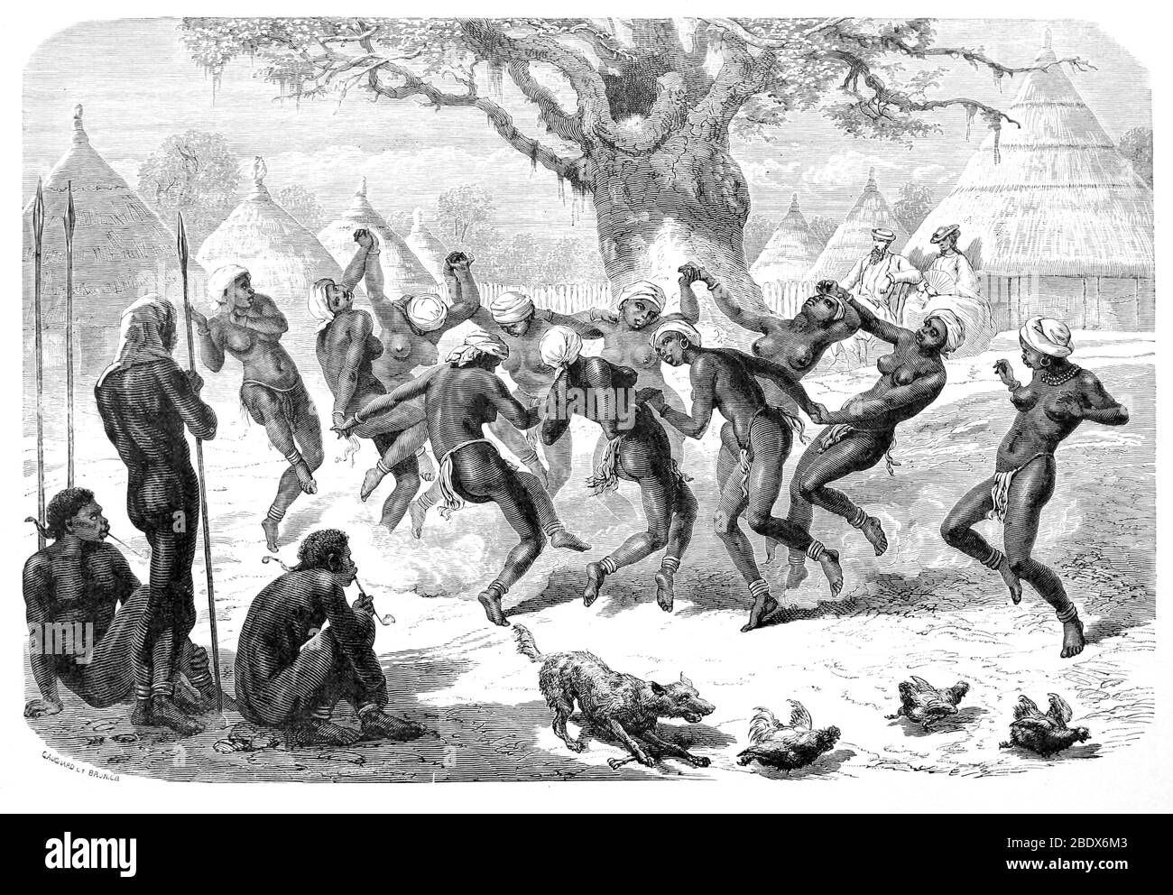 Bunyoro Tanz für Samuel und Florenece Baker, 19. Jahrhundert Stockfoto