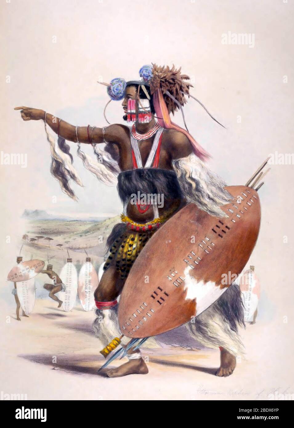 Südafrika, Utimuni, Zulu Warrior Stockfoto