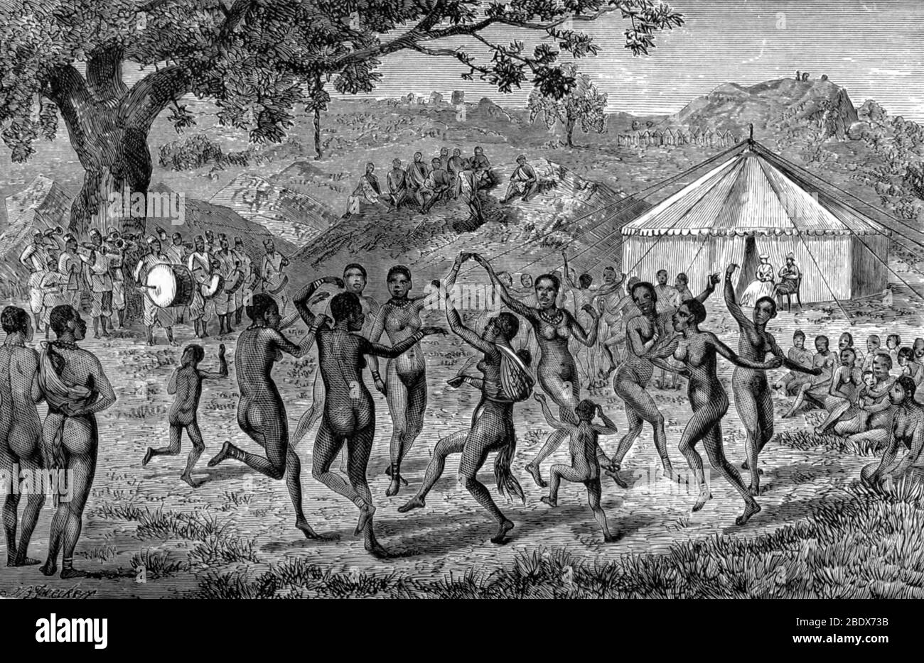 Ostafrika, indianische Tänzer, 19. Jahrhundert Stockfoto