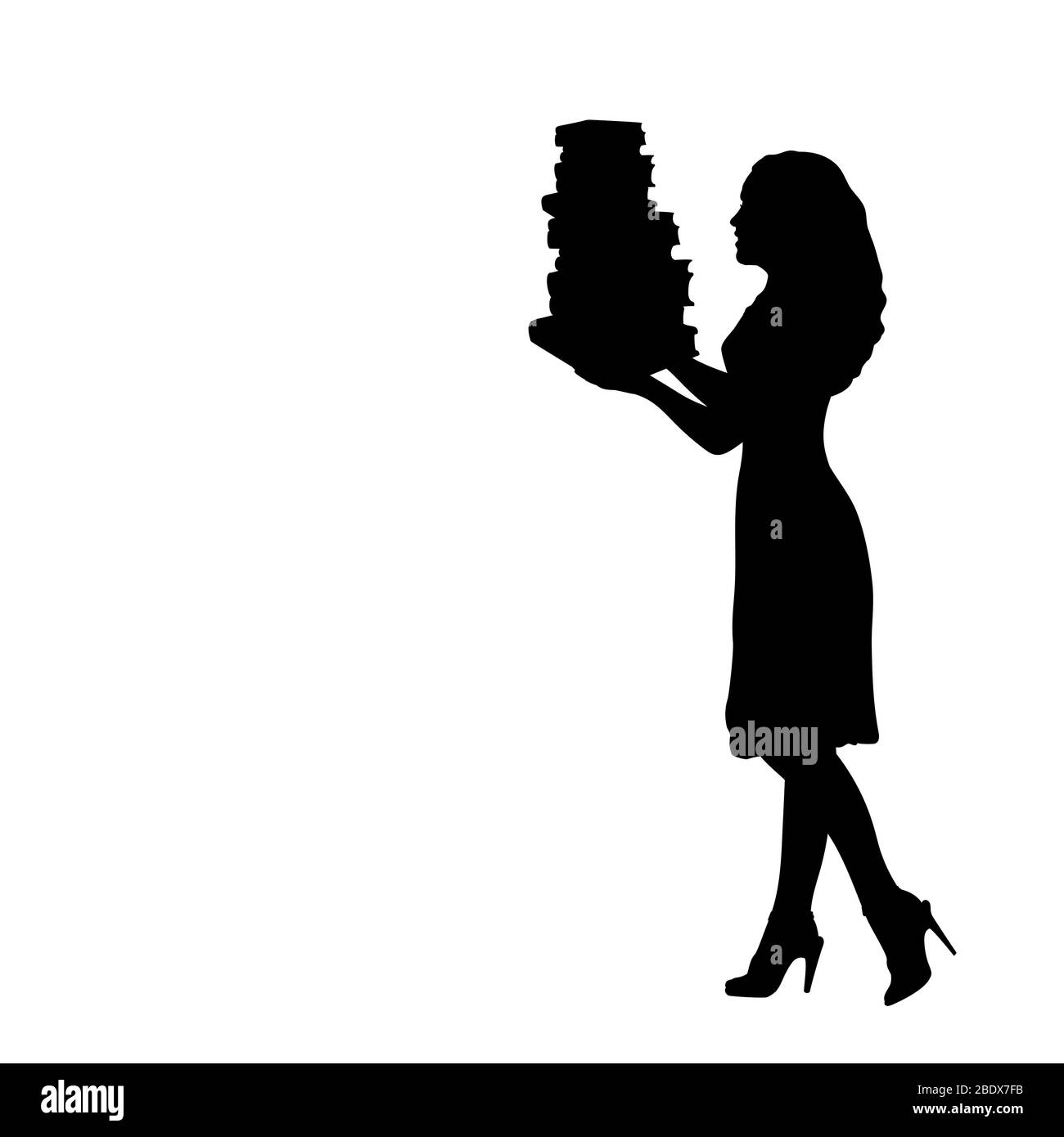 Frau bücher illustration vintage Stock-Vektorgrafiken kaufen - Alamy