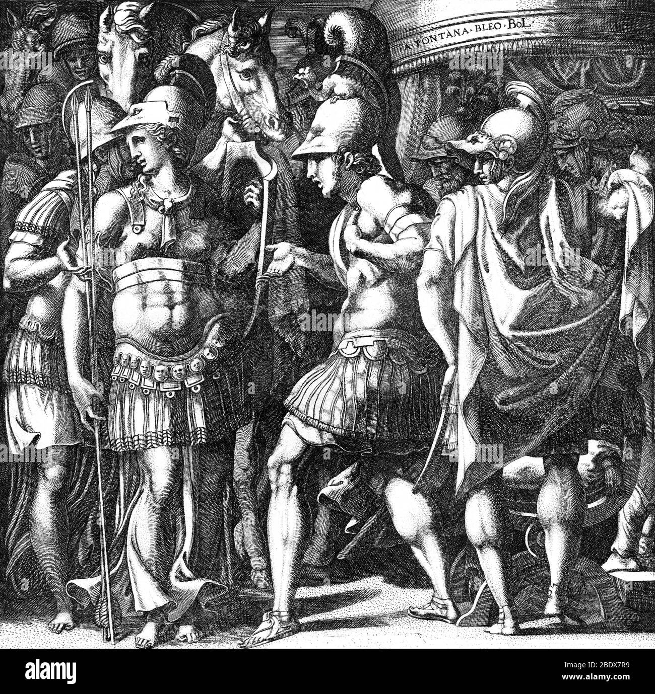 Alexander der große begrüßt Königin Thalestris, 334 v. Chr. Stockfoto